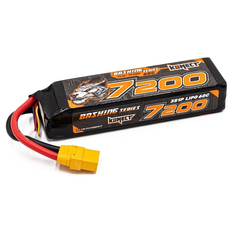 Konect Lipo 11.1v 7200mah 60C 3S1P Bash XT90